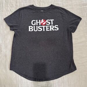Mad Engine Ghostbusters Graphic T-Shirt Charcoal Gray XXL 80s Movie Logo Tee